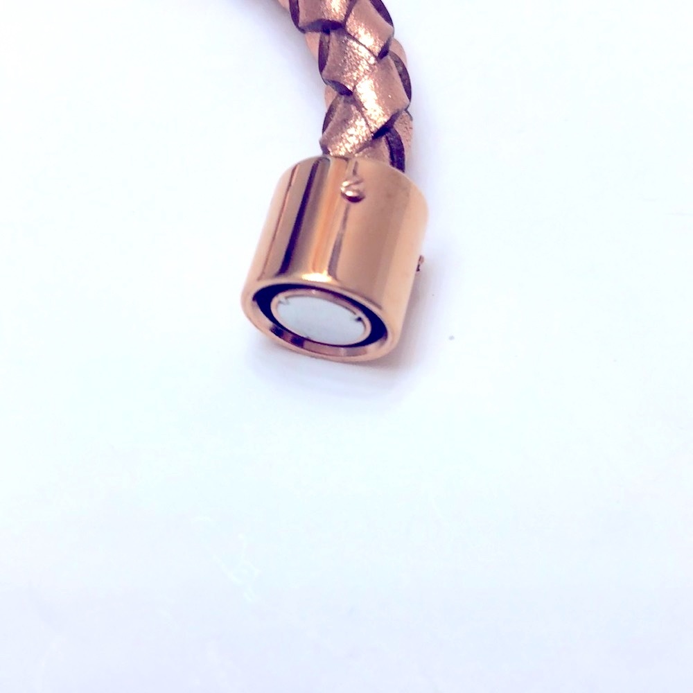 NWT MICHAEL Michael Kors Braided Leather Strap Rose Gold Tone Bracelet - Picture 5 of 9